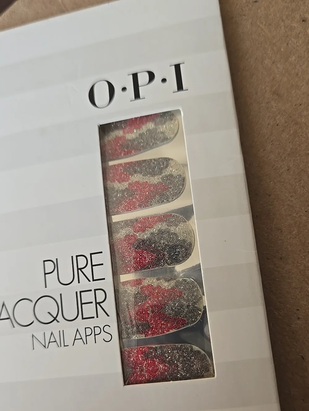 OPI Pure Lacquer Nail Apps Pink Silver Lace AP114 16 Count Wrap